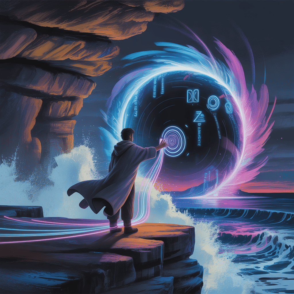 Dreamweavings consciousness journey visualization with mystical elements