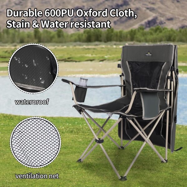 Camping Brothers Camping Chair with Shade Canopy - Outdoor Folding Patio Chai...