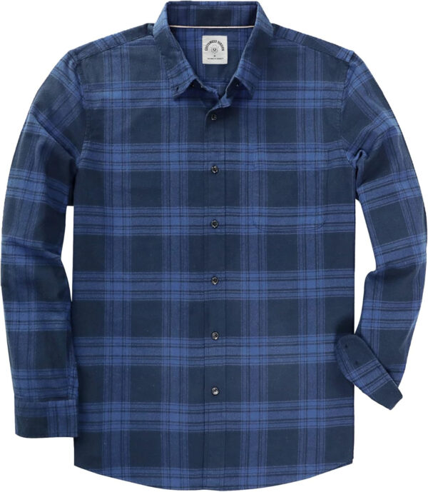 ® Flannel Shirt for Men Casual Button down Work Soft All Cotton Lightweight Flannel Mens Plaid Shirts Long Sleeve