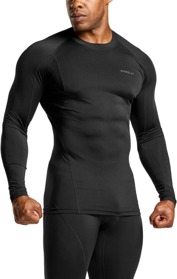 Men'S UPF 50+ Long Sleeve Compression Shirts, Athletic Workout Shirt, Water Sports Rash Guard