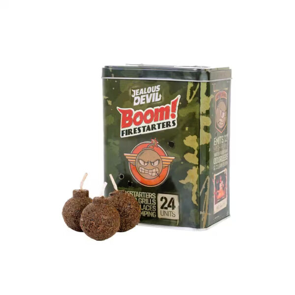 Boom, Firestarters 24 Pack - 100% Natural, Waterproof, 20 Min Long Burn Organic Charcoal Firestarters