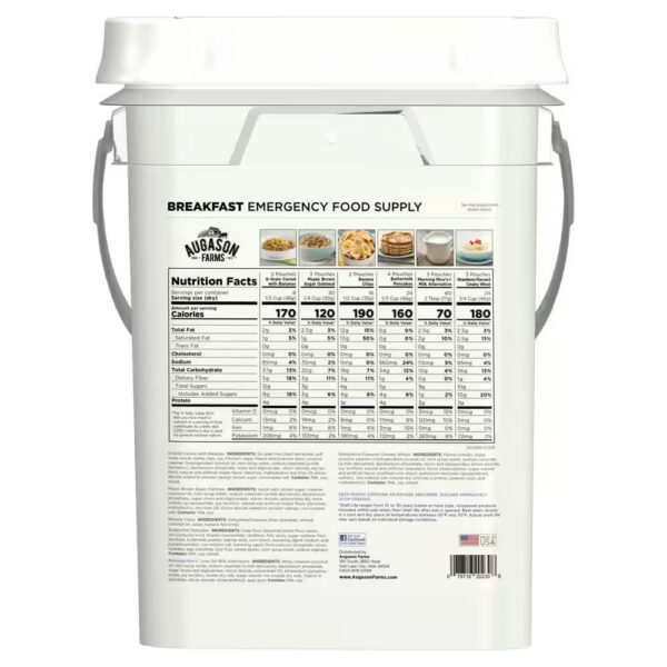 4-Gal Pail Breakfast Variety Pail Emergency Food Supply 6 Varieties 25-Year Shelf Life