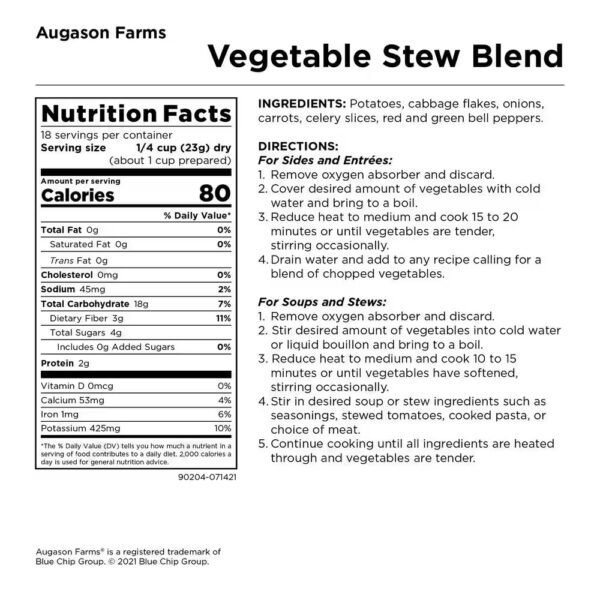 14.6 Oz. Vegetable Stew Blend, Resealable Pouch