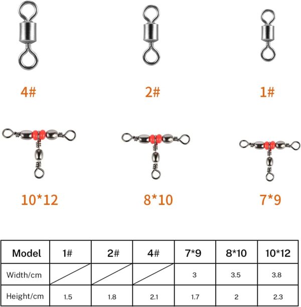 Fishing Tackle Set 180Pcs, Fishing Accessories Set with Tackle Box Including Barrel Swivels，Off Set Hooks，Swivel Slides，Cross-Line Barrel Swivels