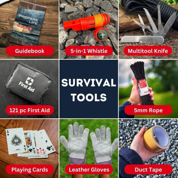 Urban Survival Bug-Out Bag/Go Bag and Disaster Survival Supplies for up to 6 People | Survival Kit for Wildfires, Hurricane, Civil Unrest & More