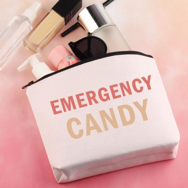 Emergency Candy Makeup Bag Candy Lover Gift Emergency Food Bag for Women Girls Sister Friends Graduation Gift (Emergency Candy)