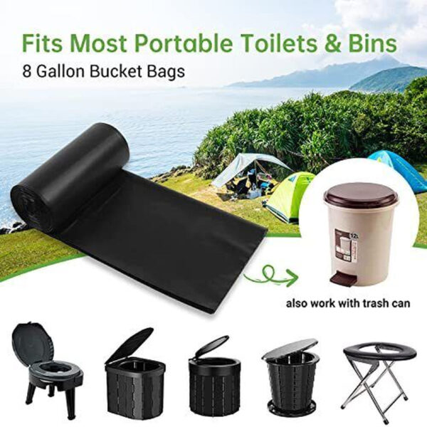 Portable Camping Toilet Bags - Super Thick 8 Gallon Biodegradable Potty Bags