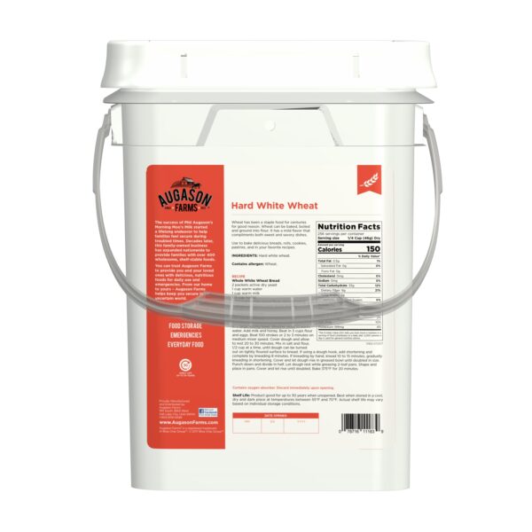 (2 Pack)  Hard White Wheat Emergency Food Storage 4 Gallon Pail