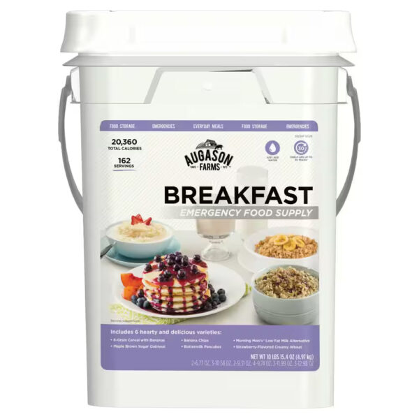 4-Gal Pail Breakfast Variety Pail Emergency Food Supply 6 Varieties 25-Year Shelf Life