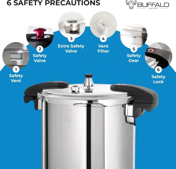 Pressure Cooker 21 Qt Stainless Steel - Large Canning Pot with Lid for Home, Commercial Use - Easy to Clean Any Stove Top Pressure Canner, Can Cooker - SG Certificate QCP420