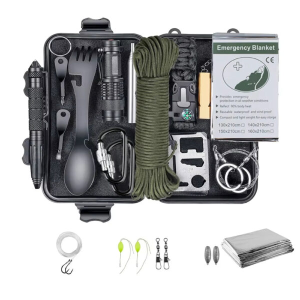 Professional Emergency Survival Kit Gear Camping Multifunction Tactical Defense Equipment First Aid SOS Wilderness Adventure