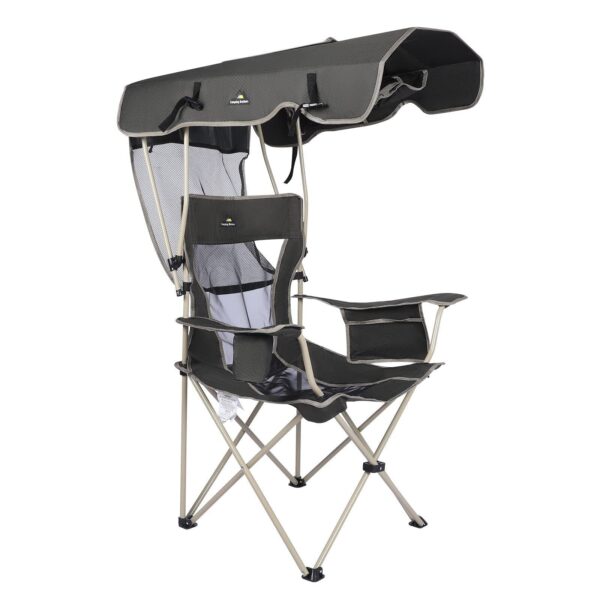 Camping Brothers Camping Chair with Shade Canopy - Outdoor Folding Patio Chai...