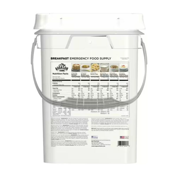 4-Gal Pail Breakfast Variety Pail Emergency Food Supply 6 Varieties 25-Year Shelf Life