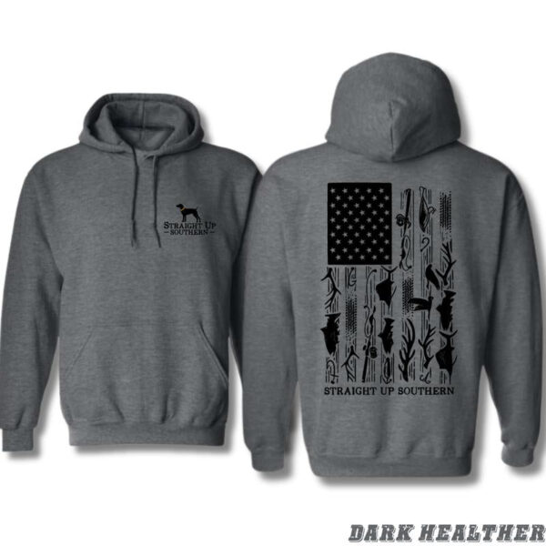 Straight up Southern Hoodie - Patriotic American Flag Design Featuring Hunting and Outdoor Graphics, Perfect for Southern Lifestyle Enthusiasts and Hunters, Unisex Hoodie for Everyday Comfort and Bold Country Style Sweaters Menswear Tops Pullover