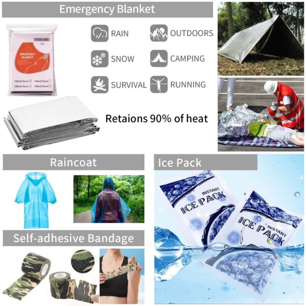 142Pcs Survival Kit, Professional Survival Equipment with Molle Pouch Camping...