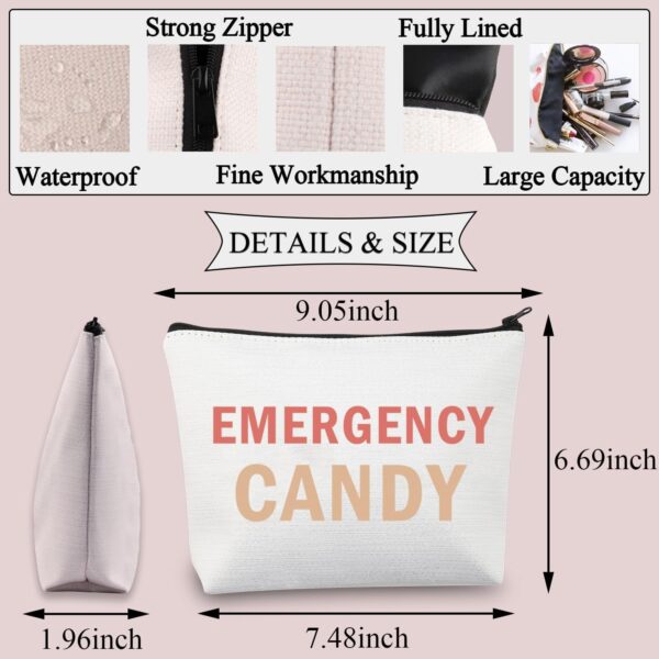 Emergency Candy Makeup Bag Candy Lover Gift Emergency Food Bag for Women Girls Sister Friends Graduation Gift (Emergency Candy)