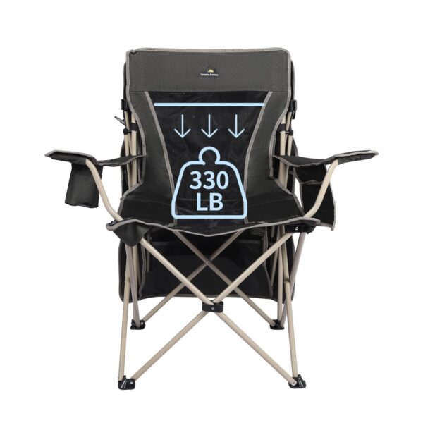 Camping Brothers Camping Chair with Shade Canopy - Outdoor Folding Patio Chai...