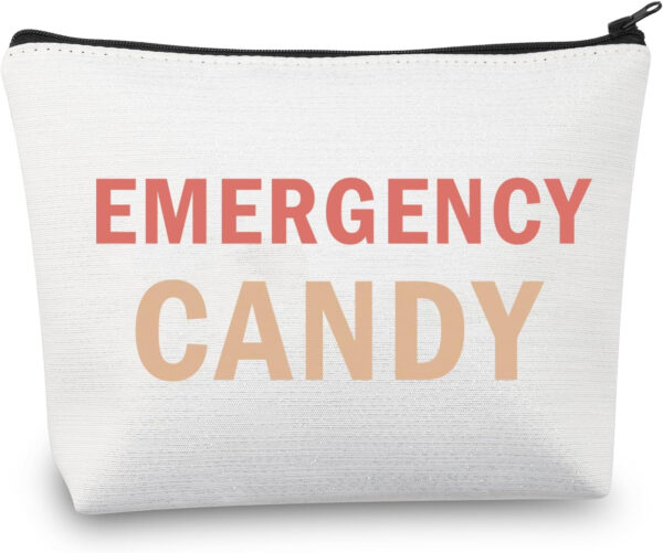 Emergency Candy Makeup Bag Candy Lover Gift Emergency Food Bag for Women Girls Sister Friends Graduation Gift (Emergency Candy)