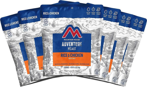 (6 Pouches)  Rice & Chicken | Freeze Dried Backpacking & Camping Food | Survival & Emergency Food | Gluten-Free ✅