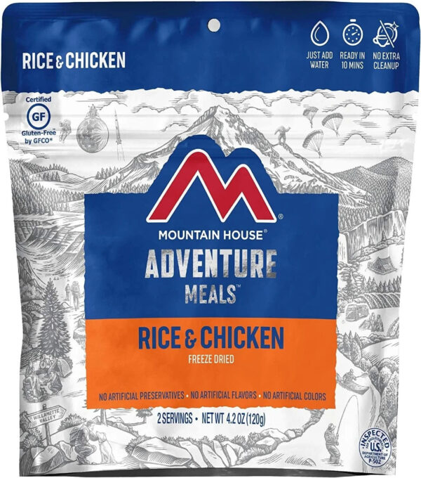 (6 Pouches)  Rice & Chicken | Freeze Dried Backpacking & Camping Food | Survival & Emergency Food | Gluten-Free ✅