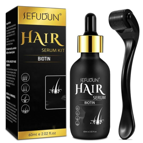 SEFUDUN 5% Minoxidil Hair Serum for Thinning and Weak Hair Care, Biotin, and Ginseng Extract for Men & Women Natural Haircare (60Ml)