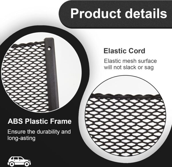 2 Pcs ABS Plastic Frame Car Storage Net Bag Phone Car Mesh Net Holder RV Storage Boat Cargo Pocket Organizer Framed Mesh Net Pocket with Screws for Auto RV Net (16 X 8 Inch)