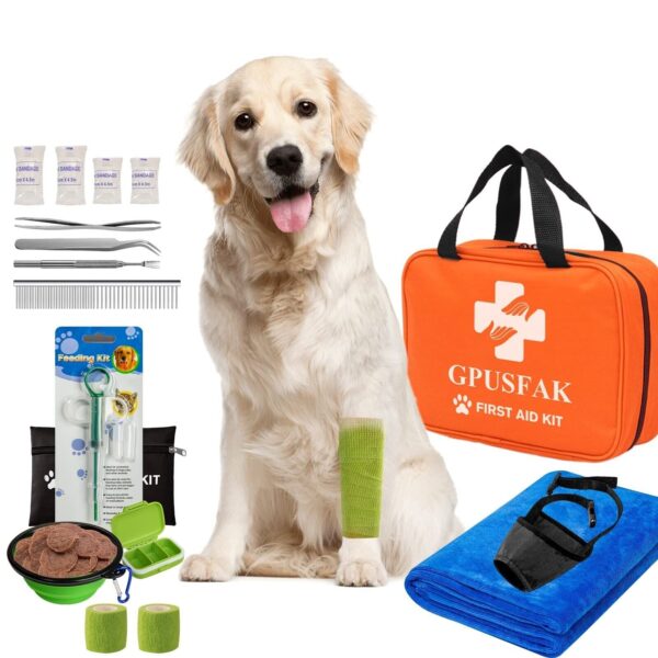 Pet First Aid Kit for Dogs and Cats - Pet Emergency Kit for Camping Hiking Tr...