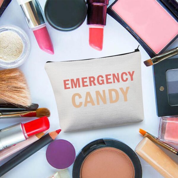 Emergency Candy Makeup Bag Candy Lover Gift Emergency Food Bag for Women Girls Sister Friends Graduation Gift (Emergency Candy)