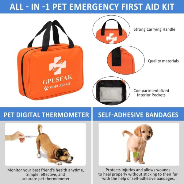 Pet First Aid Kit for Dogs and Cats - Pet Emergency Kit for Camping Hiking Tr...