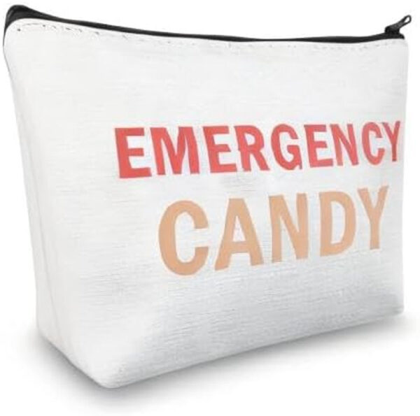 Emergency Candy Makeup Bag Candy Lover Gift Emergency Food Bag for Women Girls Sister Friends Graduation Gift (Emergency Candy)