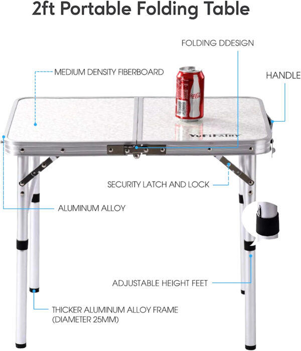 Foldable Portable Camping Table Outdoor Furniture Camping Equipment Camping Table Stainless Steel Picnic Desk Nature Hike