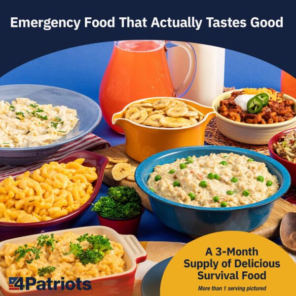 3-Month Survival Food Kit: Emergency Food Supply Designed to Last 25 Years, 688 Servings