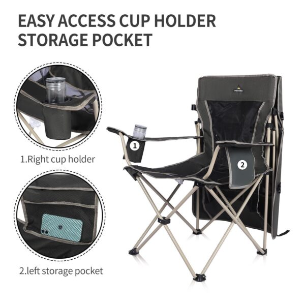 Camping Brothers Camping Chair with Shade Canopy - Outdoor Folding Patio Chai...