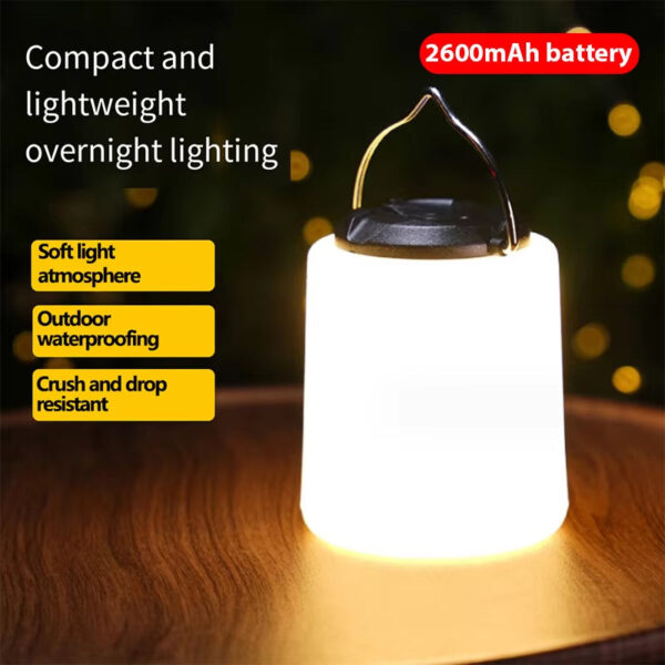 Rechargeable Camping Light Flashlight Camping Lantern -3000K Warm White Light Waterproof Led Flashlight Camping/Hiking Supplies