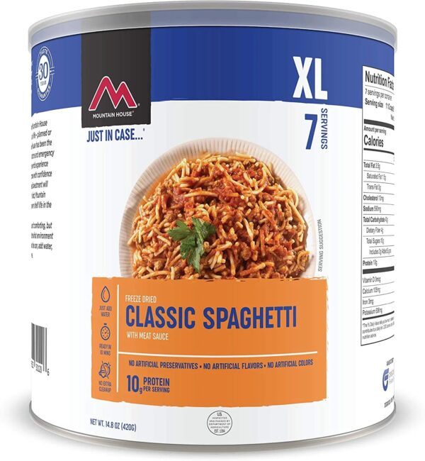 Classic Spaghetti Freeze Dried Survival & Emergency Camping Food Can