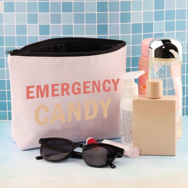 Emergency Candy Makeup Bag Candy Lover Gift Emergency Food Bag for Women Girls Sister Friends Graduation Gift (Emergency Candy)