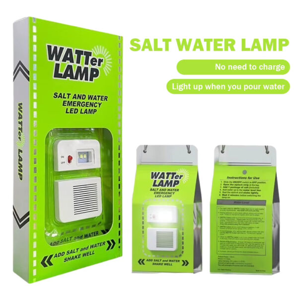 Waterproof Salt Water Emergency Lamp Portable Camping Lantern Watter Lamp Camping Light Night Fishing Light Camping Supplies