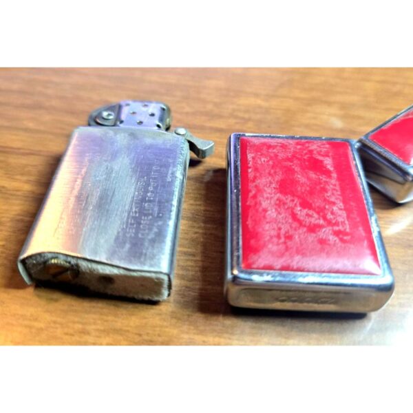 Vintage Red Enamel Zippo Ultralight Chrome Lighter Special - Image 2